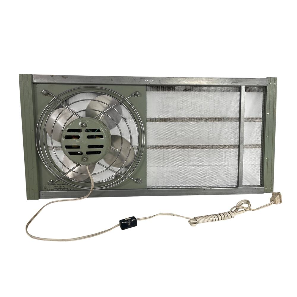 VTG Marvin Screen Window Fan Model #239W, Green, Expandable Screen 22-27” WORKS